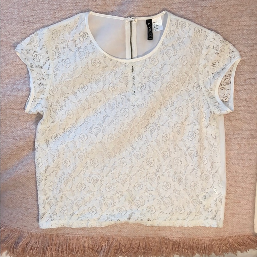 White Floral Lace Blouse